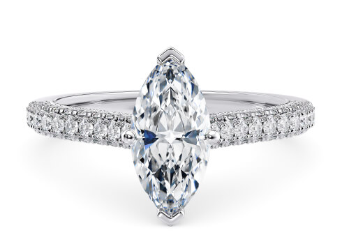 Bloomsbury in Platino set with a Marquise cut diamante.