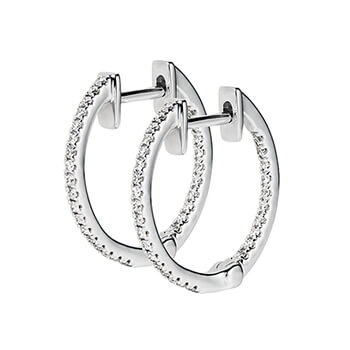 Diamond Earrings 77 Diamonds Diamond Hoops