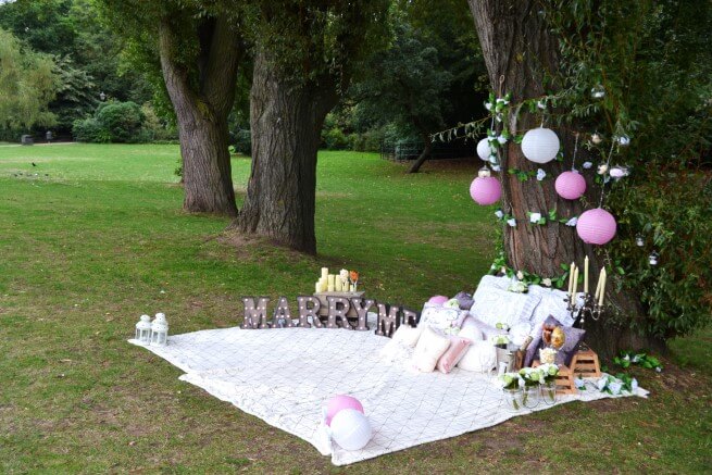 Creative At Home Proposal Ideas - garden picnic