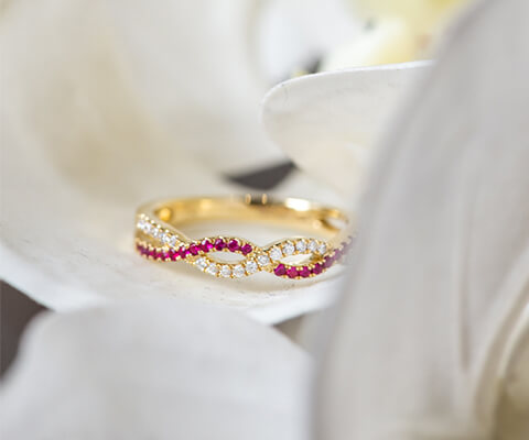 Gemstone Eternity Rings