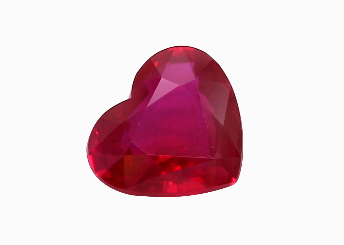 0.61 Karat Heart Ruby