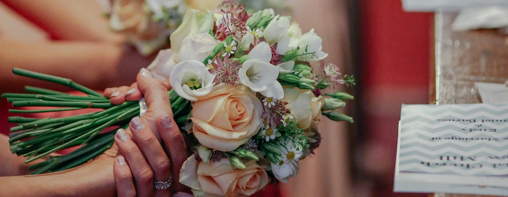 bridesmaid flowers closeup